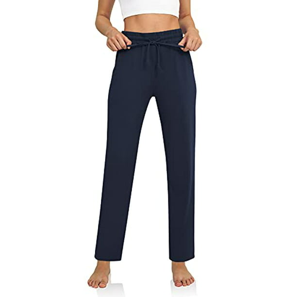 TARSE Womens Stretch Yoga Pants Soft Drawstring Workout Sweatpants Causal Lounge Pants Pockets Trousers 